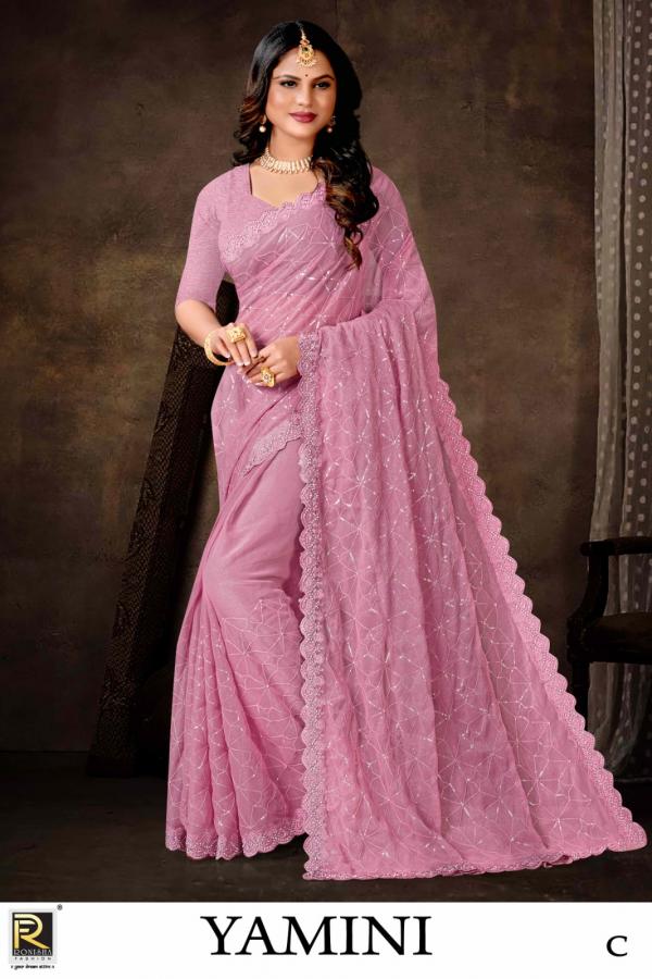 Ronisha Yamini Designer Fancy Embroidery Saree Collection